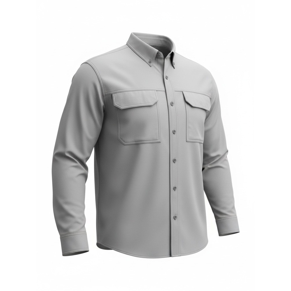 Duluth Trading Co Flexpedition Mens Shirt Large Gray Relaxed Fit Long Sleeve L